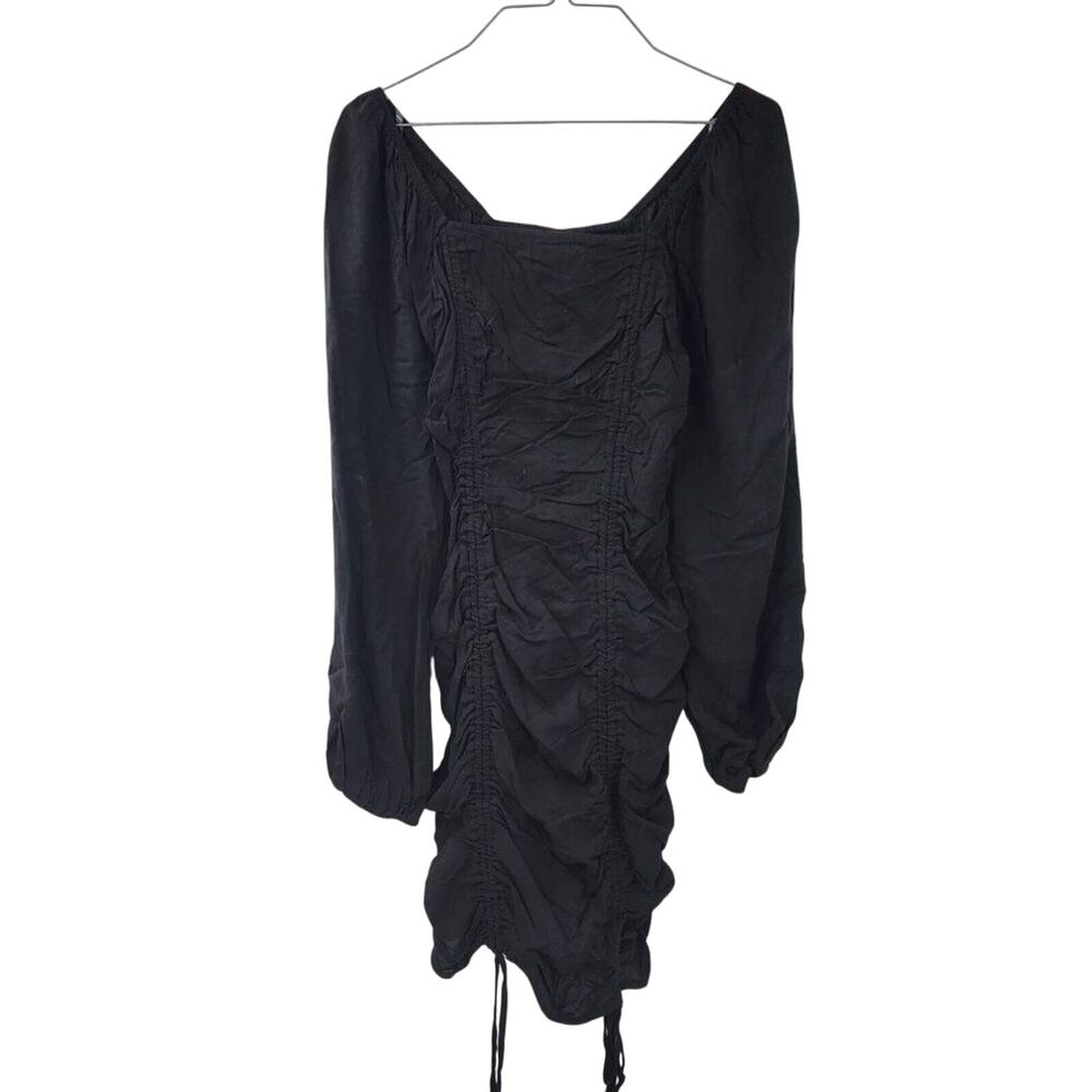 NWT WILD FABLE Black Ruched Dress Womens Size XS Extra Small Grunge